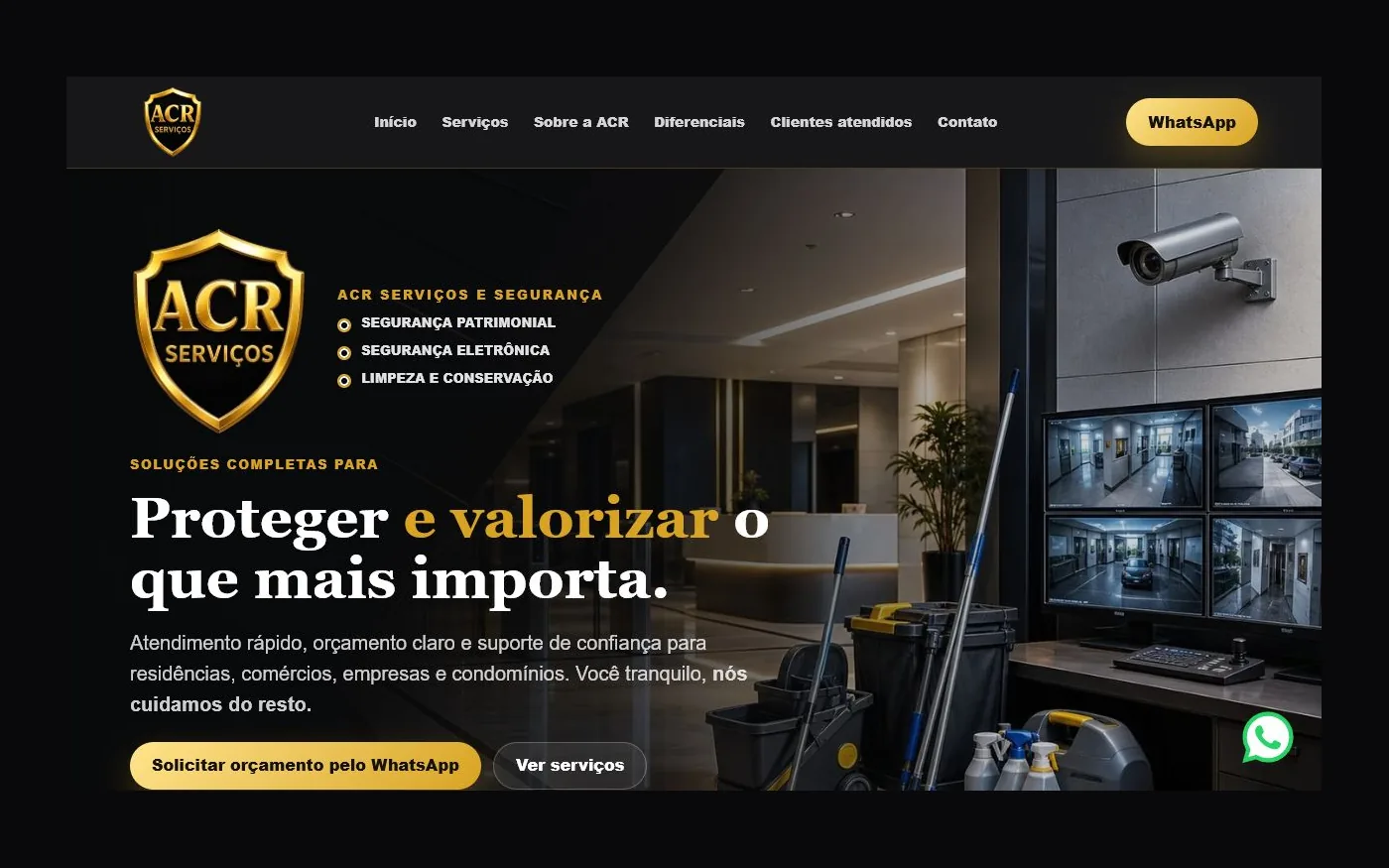Site desenvolvido pela PandaMKT para ACR Serviços