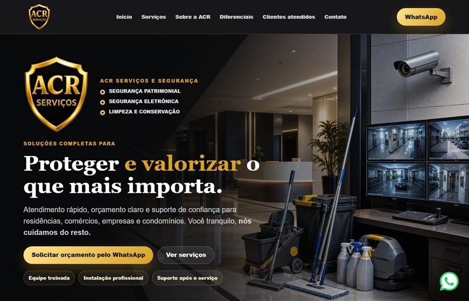 Miniatura do site ACR Serviços desenvolvido pela PandaMKT
